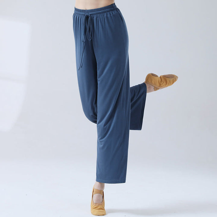 Buddha Stones Loose Modal Drawstring Wide Leg Pants For Yoga Dance