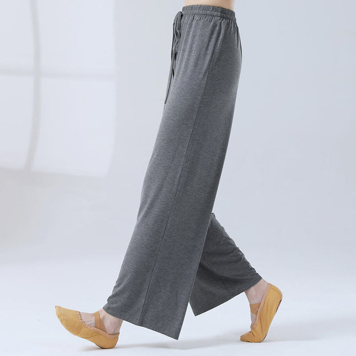 Buddha Stones Loose Modal Drawstring Wide Leg Pants For Yoga Dance