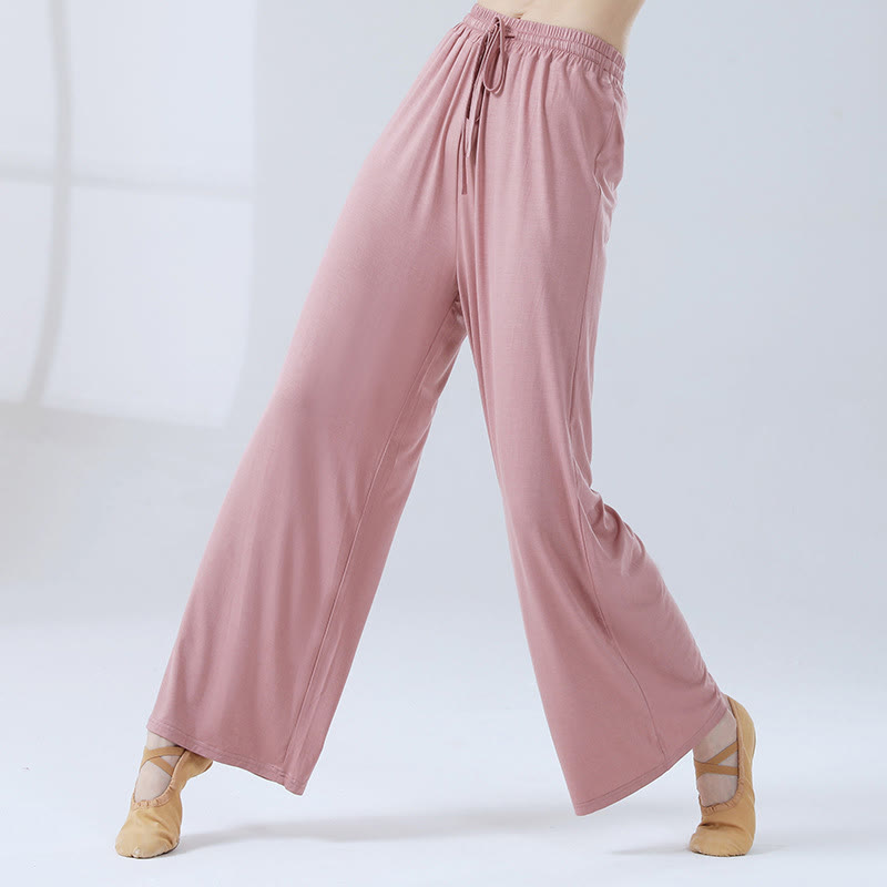 Buddha Stones Loose Modal Drawstring Wide Leg Pants For Yoga Dance