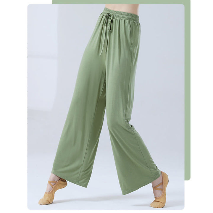 Buddha Stones Loose Modal Drawstring Wide Leg Pants For Yoga Dance