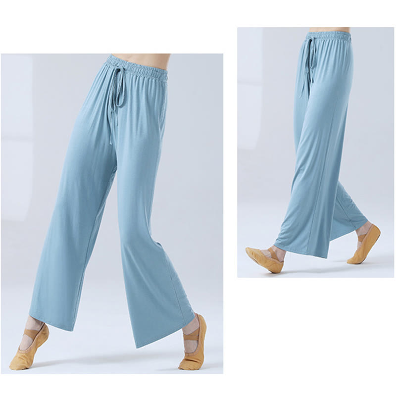 Buddha Stones Loose Modal Drawstring Wide Leg Pants For Yoga Dance