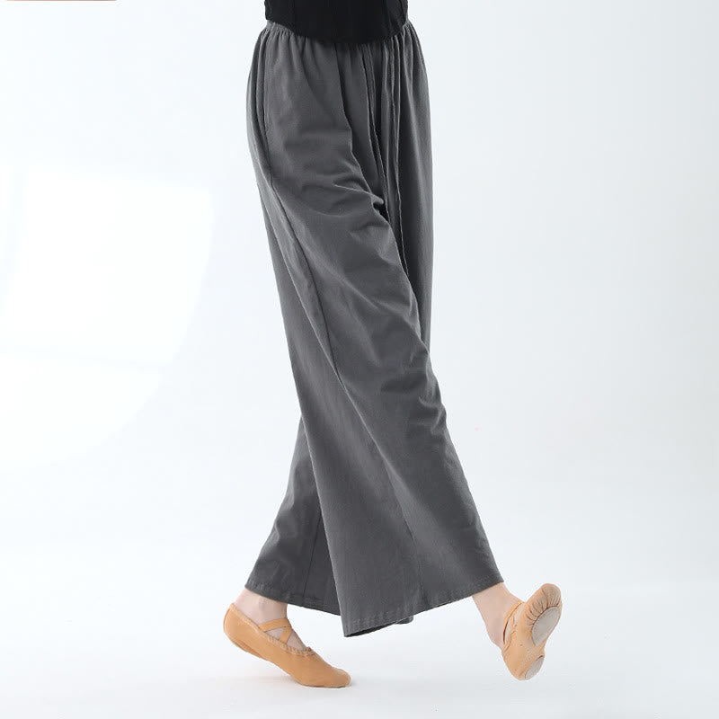 Buddha Stones Loose Cotton Drawstring Wide Leg Pants For Yoga Dance With Pockets - Gray - US6，UK/AU10，EU38 (XL) - image 20
