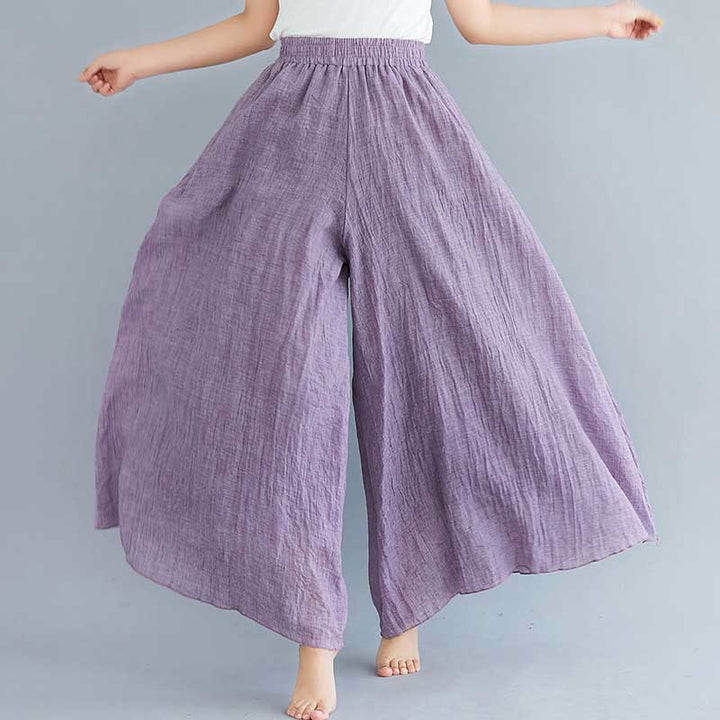 Buddha Stones Women Casual Loose Cotton Linen Wide Leg Pants For Yoga Dance