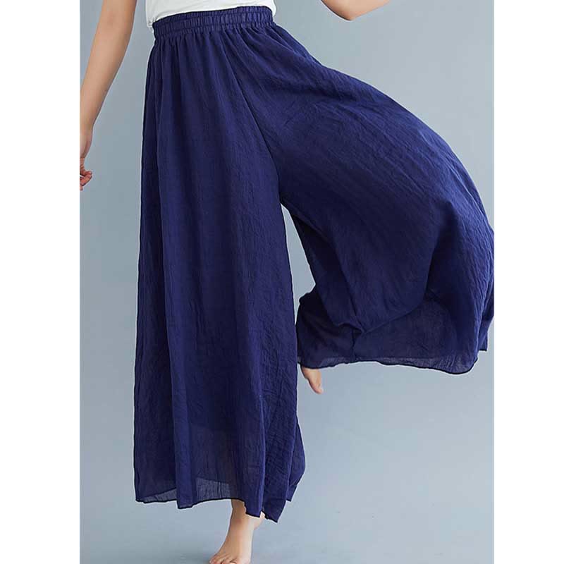 Buddha Stones Women Casual Loose Cotton Linen Wide Leg Pants For Yoga Dance