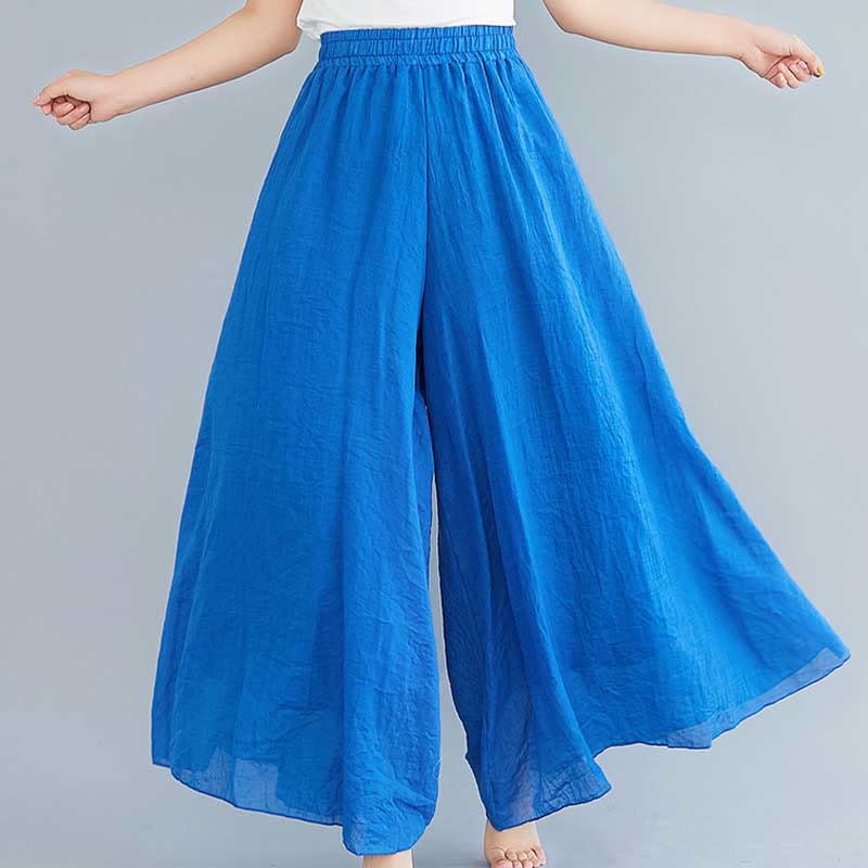 Buddha Stones Women Casual Loose Cotton Linen Wide Leg Pants For Yoga Dance - image 40