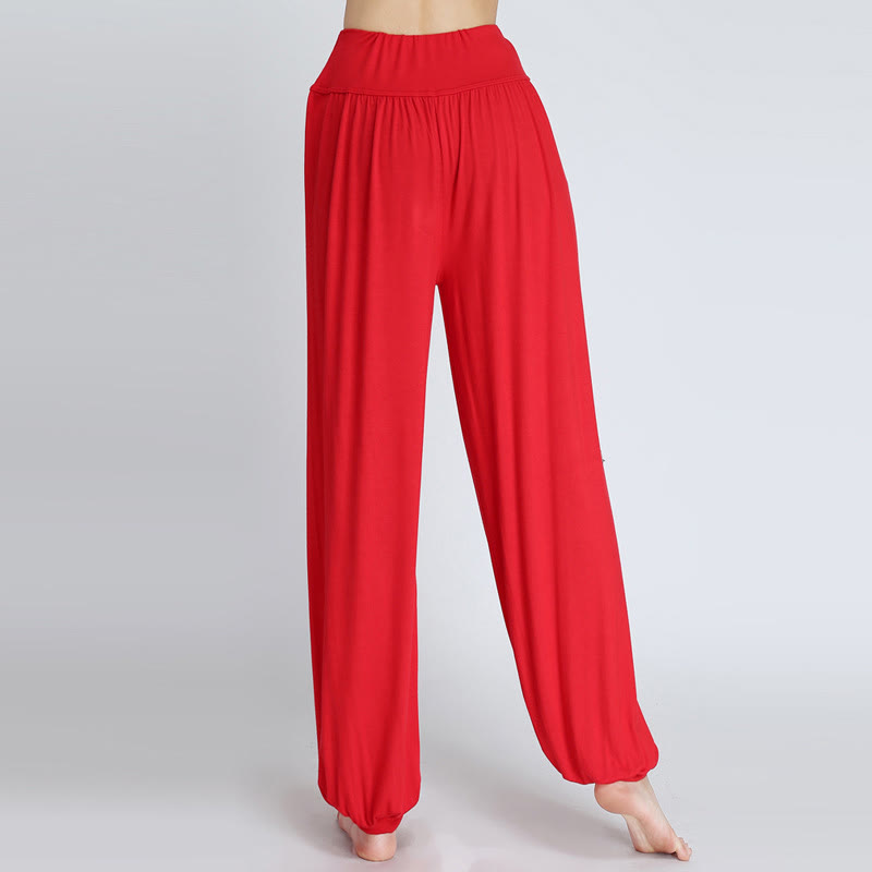 Buddha Stones Solid Color Yoga Dance Long Harem Pants - image 26