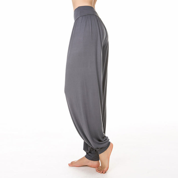 Buddha Stones Solid Color Yoga Dance Long Harem Pants - Dark Gray - US14，UK/AU18，EU46 (3XL) - image 15