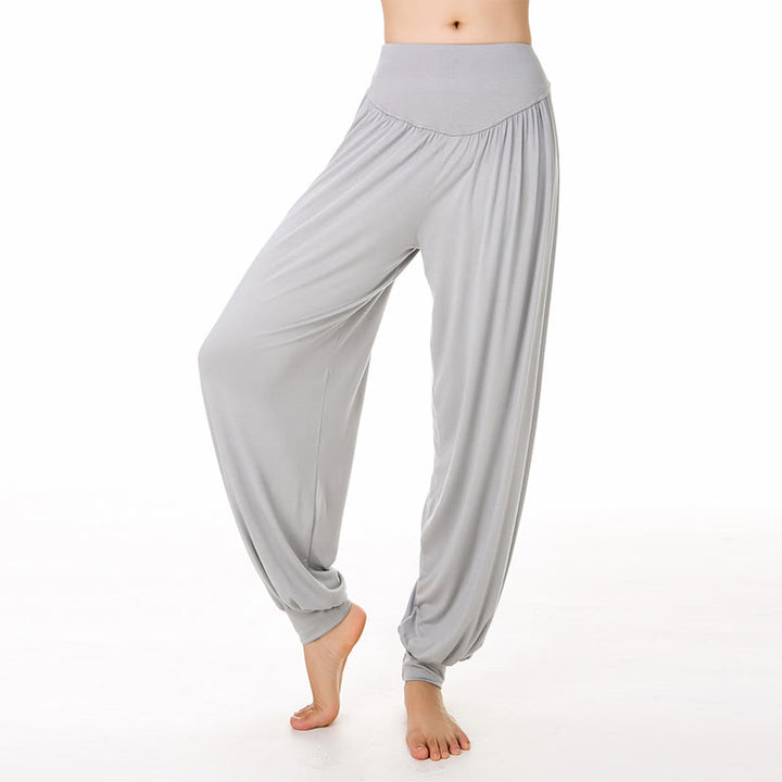 Buddha Stones Solid Color Yoga Dance Long Harem Pants - Gray - US14，UK/AU18，EU46 (3XL) - image 8
