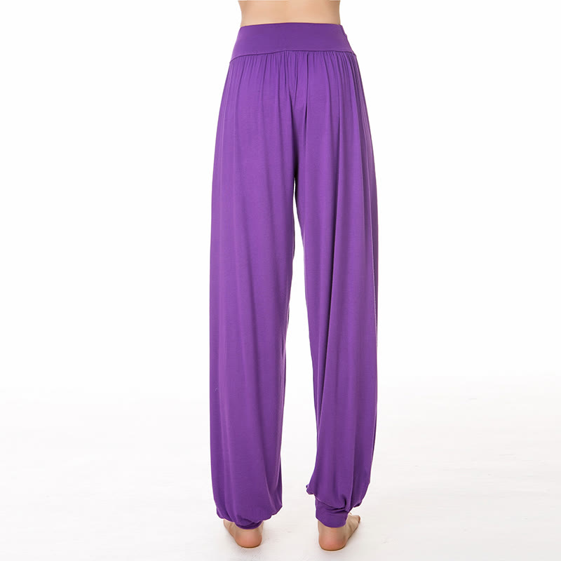 Buddha Stones Solid Color Modal Yoga Dance Long Harem Pants