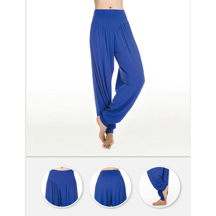 Buddha Stones Solid Color Modal Yoga Dance Long Harem Pants