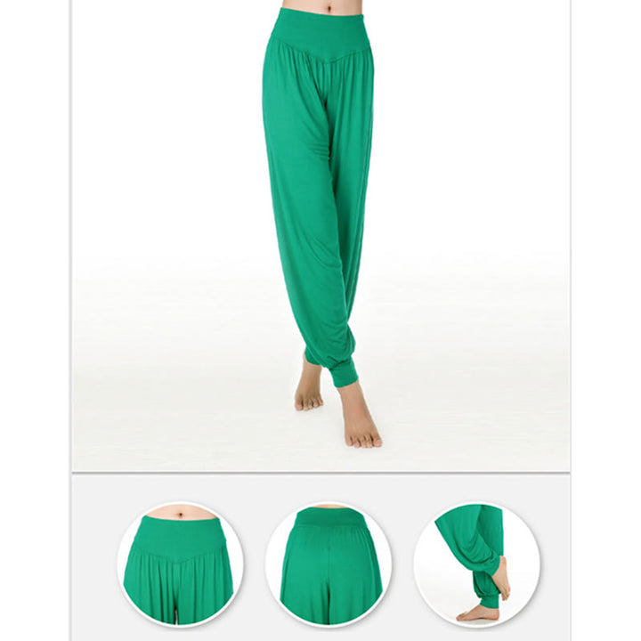 Buddha Stones Solid Color Modal Yoga Dance Long Harem Pants