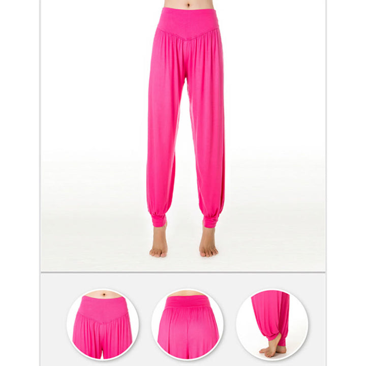 Buddha Stones Solid Color Modal Yoga Dance Long Harem Pants - image 21