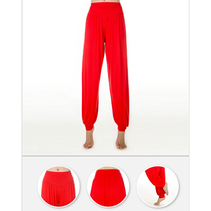 Buddha Stones Solid Color Yoga Dance Long Harem Pants - image 29