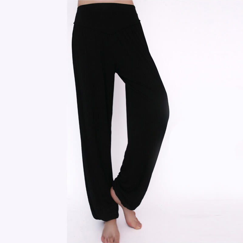 Buddha Stones Solid Color Yoga Dance Long Harem Pants - image 22