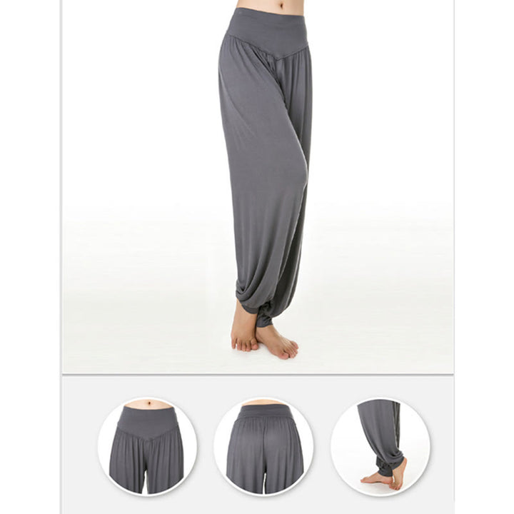 Buddha Stones Solid Color Yoga Dance Long Harem Pants - image 18