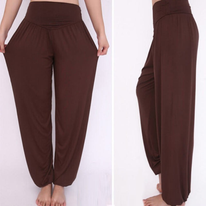 Buddha Stones Solid Color Yoga Dance Long Harem Pants - image 37