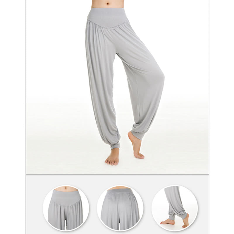 Buddha Stones Solid Color Yoga Dance Long Harem Pants - image 11