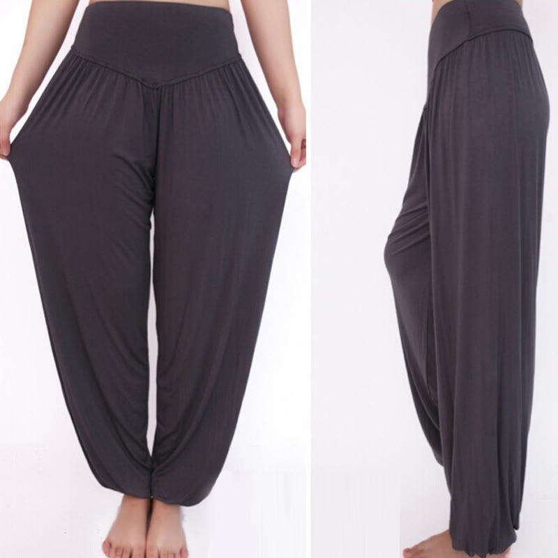 Buddha Stones Solid Color Yoga Dance Long Harem Pants - image 23