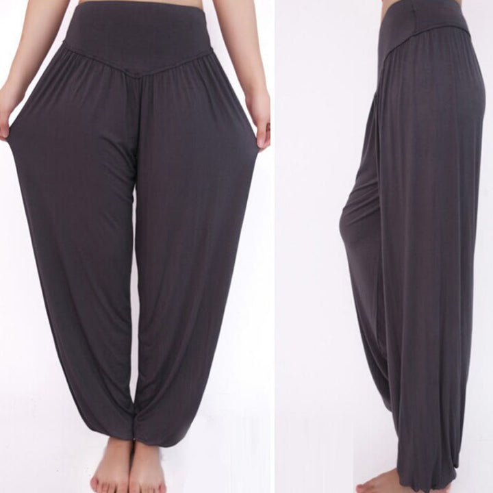 Buddha Stones Solid Color Yoga Dance Long Harem Pants - image 23
