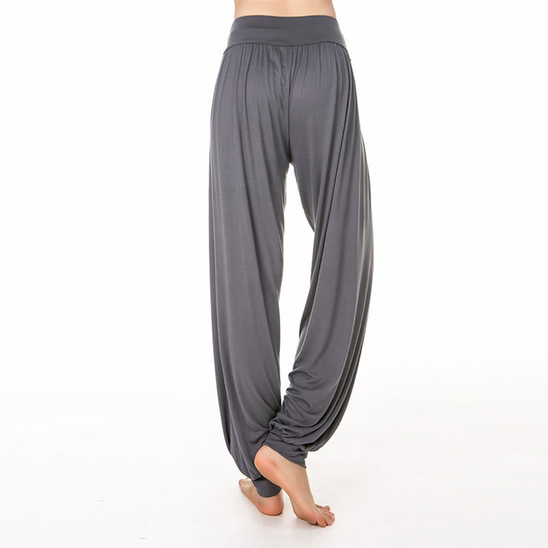 Buddha Stones Solid Color Yoga Dance Long Harem Pants - image 17