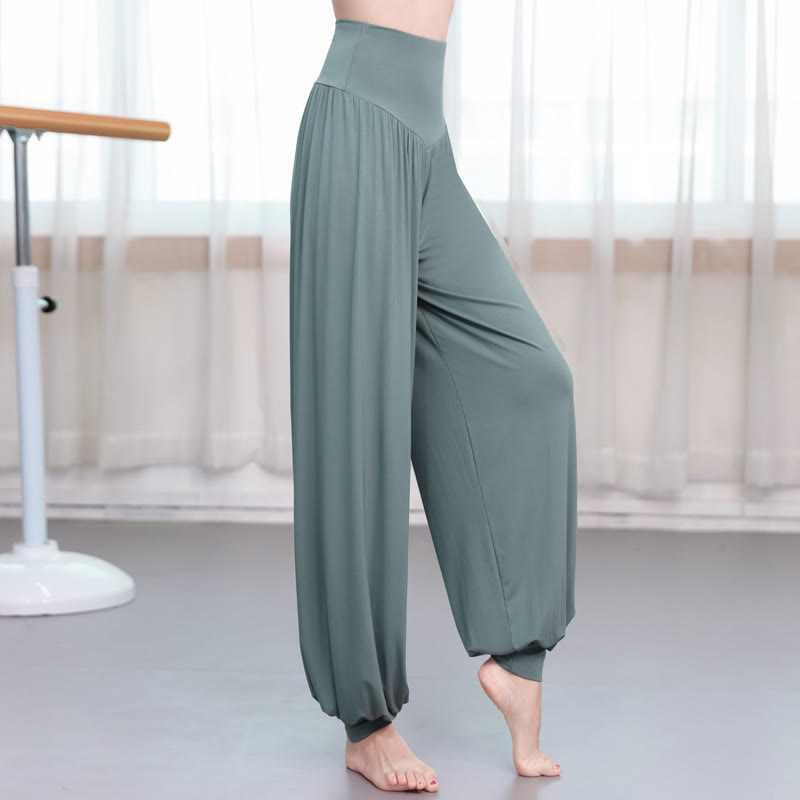 Buddha Stones Plain Color Loose Modal Yoga Dance Harem Pants - Green - US14，UK/AU18，EU46 (3XL) - image 0