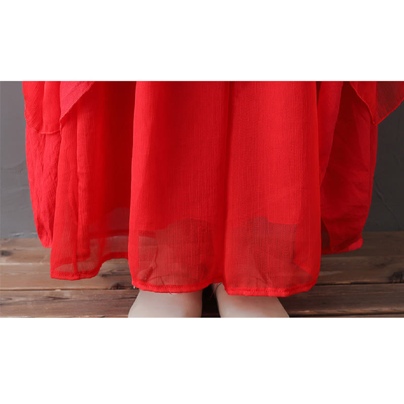 Buddha Stones V-Neck Midi Tunic Dress Wide Leg Pants Meditation Zen Practice Dance Clothing - image 22