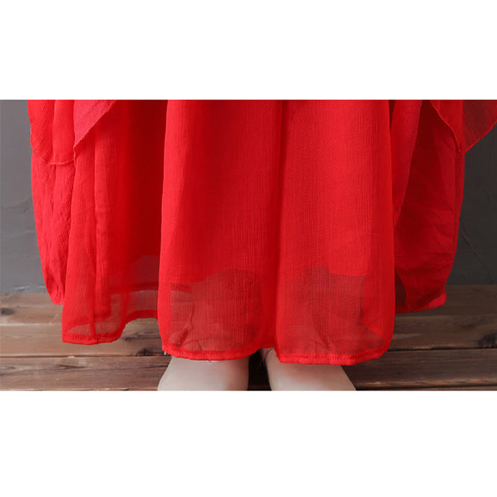 Buddha Stones V-Neck Midi Tunic Dress Wide Leg Pants Meditation Zen Practice Dance Clothing - image 22
