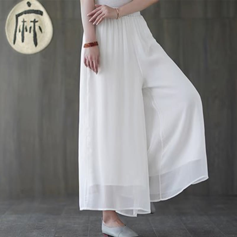 Buddha Stones Hanfu Style Midi Dress Wide Leg Pants Meditation Zen Practice Yoga Dance Clothing - Wide Leg Pants(Pants Only) - US8-10，UK/AU12-14，EU40-42 (2XL) - image 14