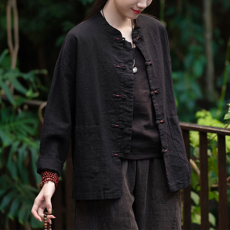 Buddha Stones Frog-Button Shirt Zen Meditation Top Clothing Cotton Linen Jacket - image 10