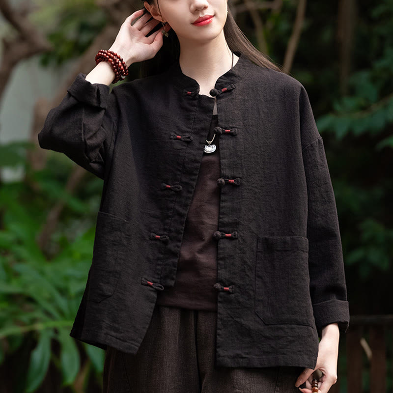 Buddha Stones Frog-Button Shirt Zen Meditation Top Clothing Cotton Linen Jacket - image 17