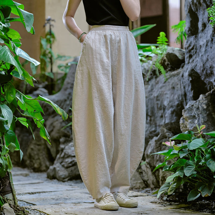 Buddha Stones Solid Color Loose Yoga Harem Pants With Pockets - image 11