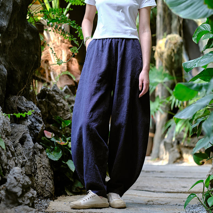 Buddha Stones Solid Color Loose Yoga Harem Pants With Pockets - image 19