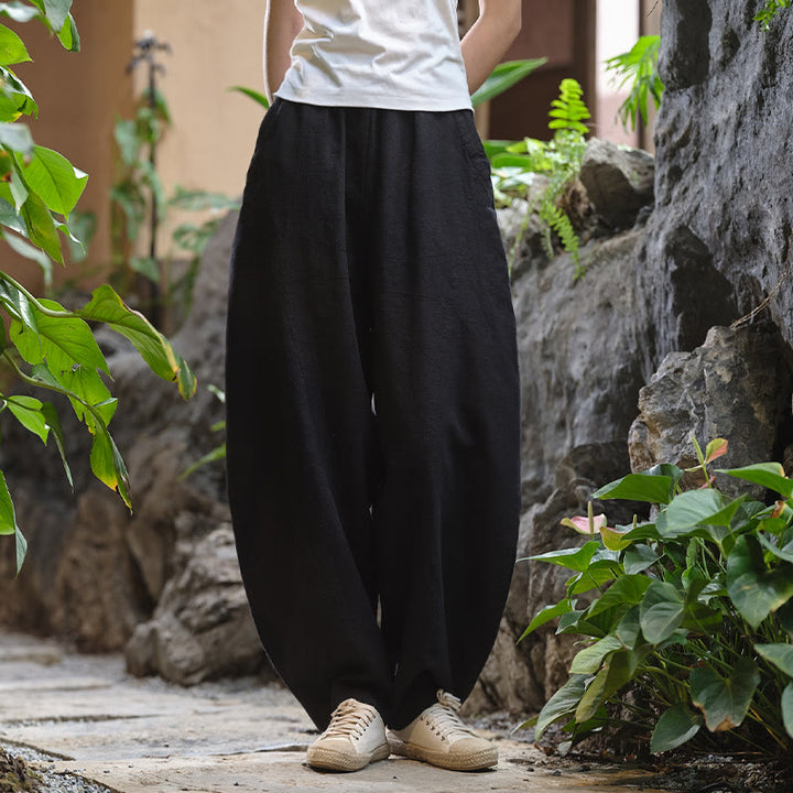 Buddha Stones Solid Color Loose Yoga Harem Pants With Pockets - image 46