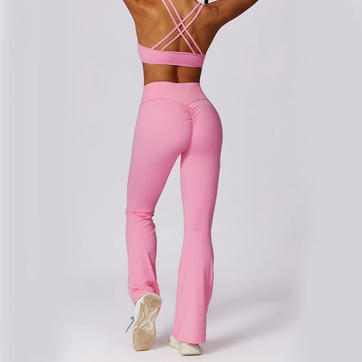 Buddha Stones High Waist Flare Pants For Sports Fitness Yoga