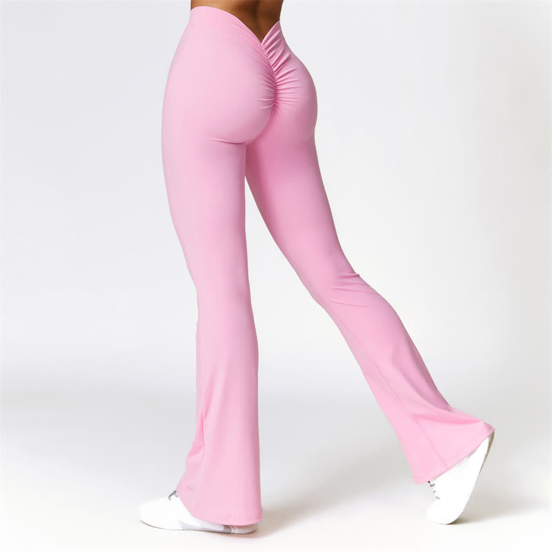 Buddha Stones High Waist Breathable Flare Pants For Sports Fitness Yoga