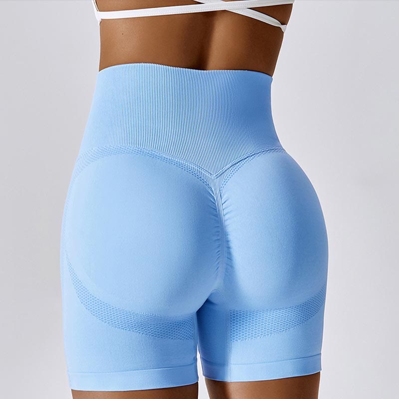 Buddha Stones Women Seamless Sports Fitness High Waist Yoga Workout Shorts