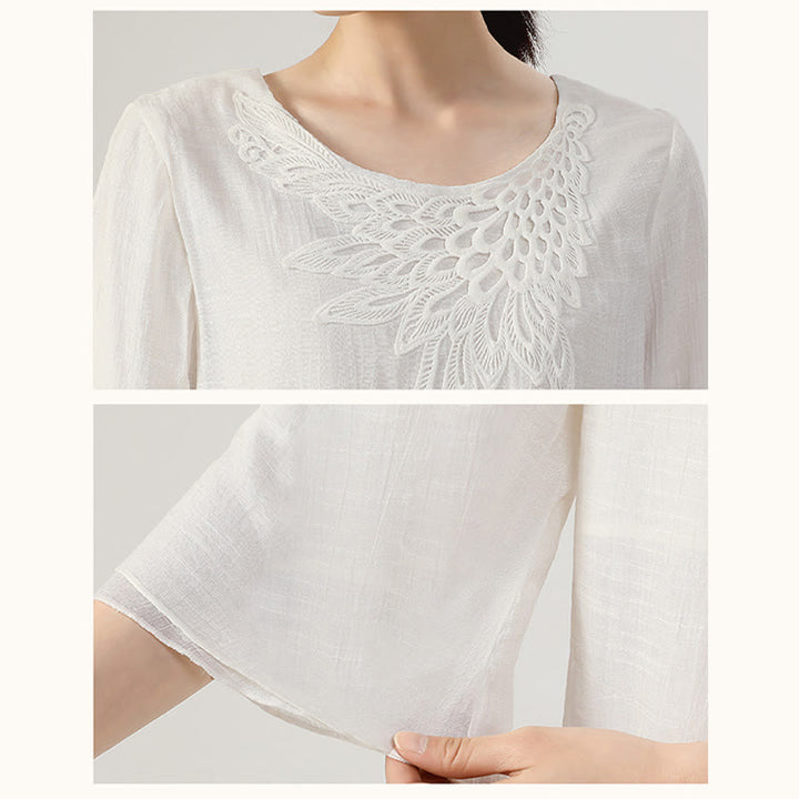 Buddha Stones 2Pcs Long Sleeve Frog-Button Meditation Prayer Zen Practice Tai Chi Uniform Clothing Women's Set - image 17