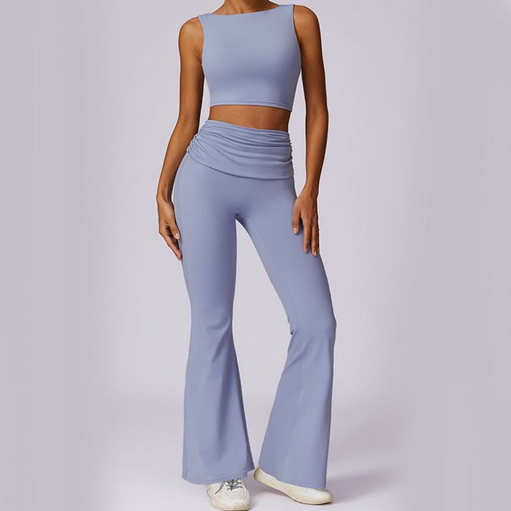 Buddha Stones Sleeveless Backless Strap Tank Top Bra Flared Pants Sports Fitness Yoga - image 22