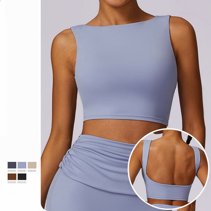 Buddha Stones Sleeveless Backless Strap Tank Top Bra Flared Pants Sports Fitness Yoga - image 8