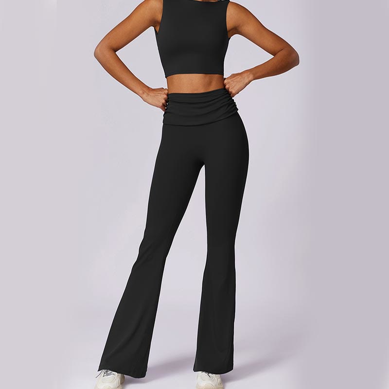 Buddha Stones Sleeveless Backless Strap Tank Top Bra Flared Pants Sports Fitness Yoga - image 38