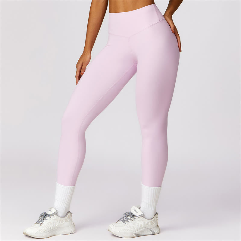 Buddha Stones Women Short Sleeve T-Shirt Top High Waist Leggings Pants For Sports Yoga - Pink - Pants - US8-10，UK/AU12-14，EU40-42 (XL)  - image 73