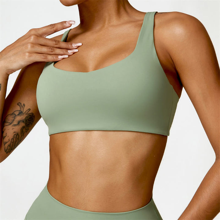 Buddha Stones Gym Sports Yoga Backless Bra Crop Tank Top Shorts - Green - Top - US6，UK/AU10，EU38 (XL) - image 25