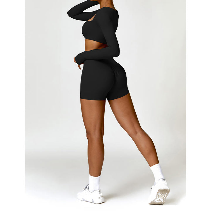 Buddha Stones Gym Sports Yoga Backless Bra Crop Tank Top Shorts - image 6