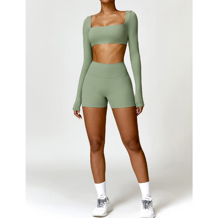 Buddha Stones Gym Sports Yoga Backless Bra Crop Tank Top Shorts - image 35