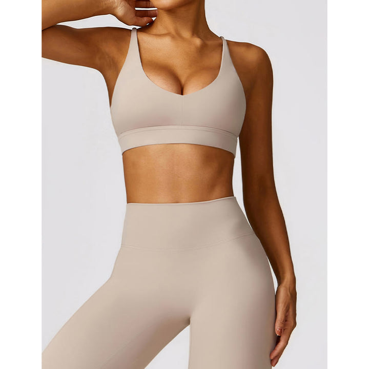 Buddha Stones Gym Sports Yoga Backless Bra Crop Tank Top Breathable Shorts - image 17