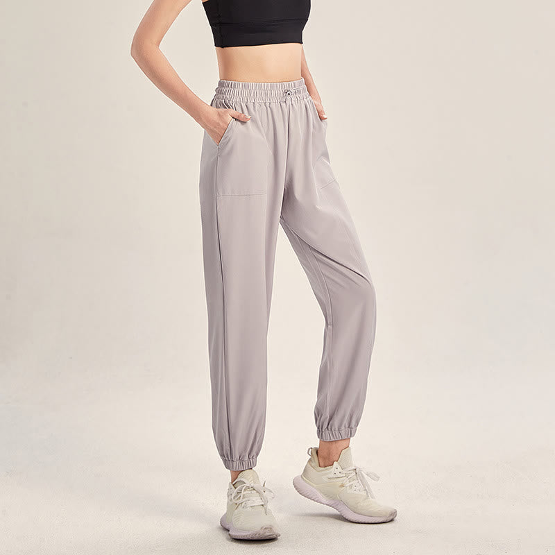 Buddha Stones Fitness Yoga Sports Track Pants With Pockets - Linen - US18，UK/AU22，EU50 (5XL) - image 16