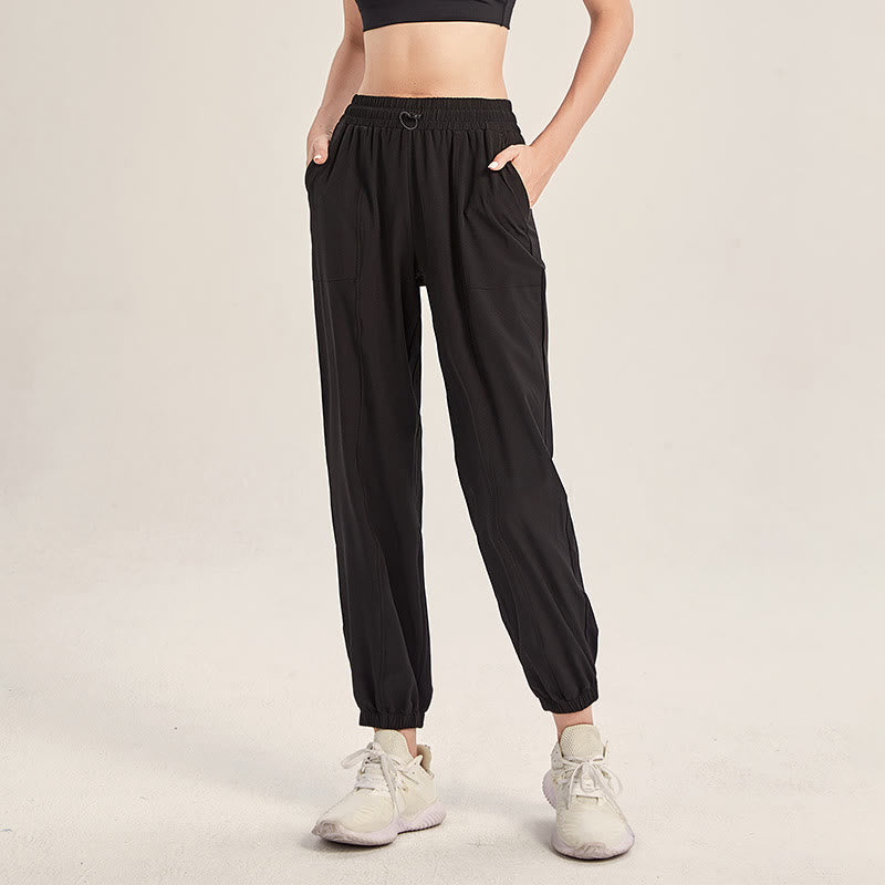 Buddha Stones Fitness Yoga Sports Track Pants With Pockets - Black - US18，UK/AU22，EU50 (5XL) - image 9