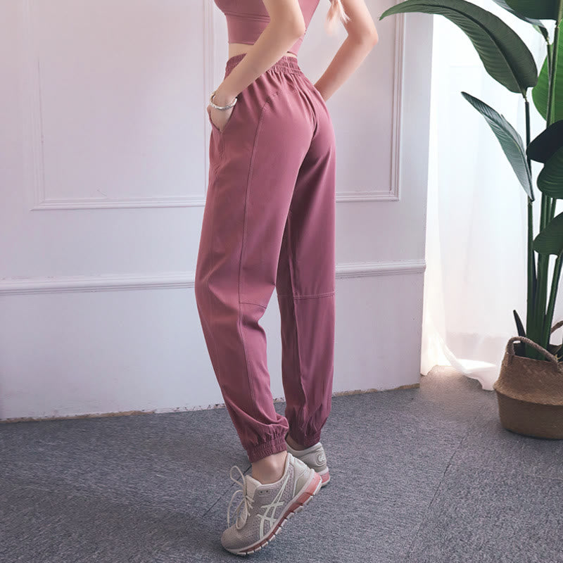 Buddha Stones High Waist Fitness Yoga Sports Jogger Track Pants With Pockets Sweatpants - Pink - US8-10，UK/AU12-14，EU40-42 (XL) - image 25