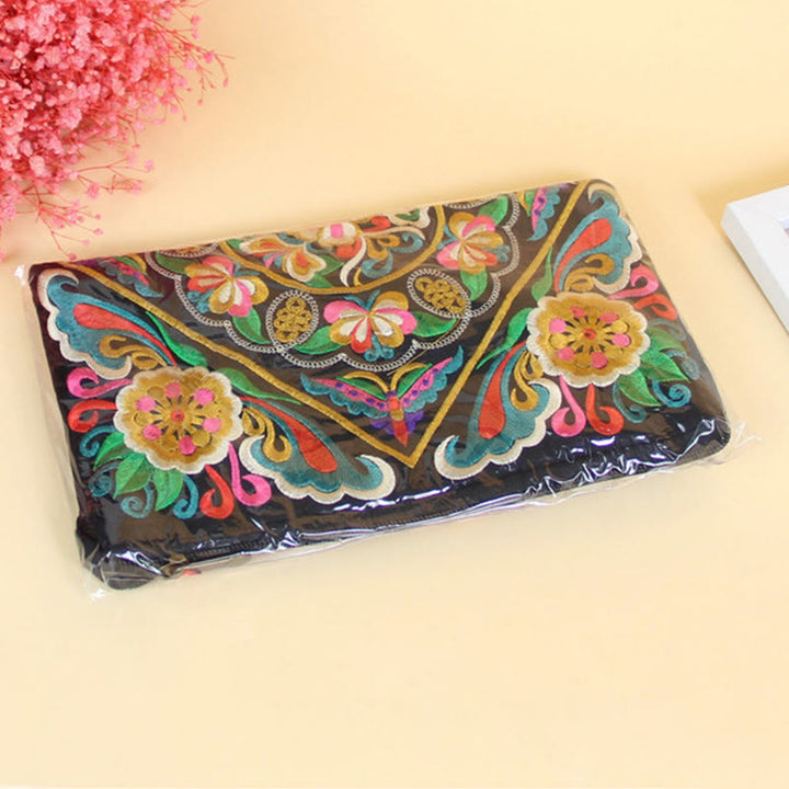 Buddha Stones Dragon Butterfly Cosmos Flower Embroidery Wallet Shopping Purse - image 27