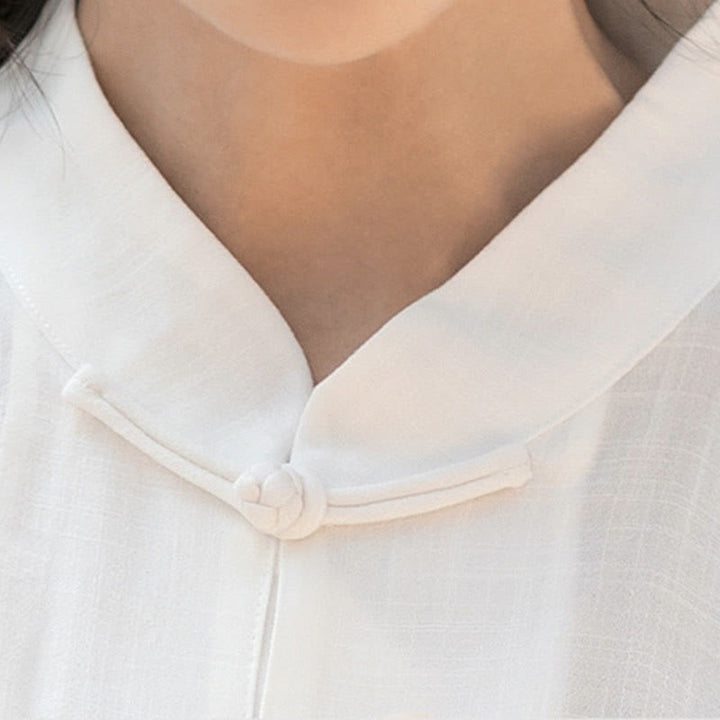 Buddha Stones Solid Color Frog-Button Meditation Prayer Spiritual Zen Tai Chi Qigong Practice Unisex Clothing Set - image 14